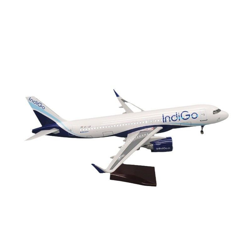 47 センチメートルスケール大型おもちゃモデル飛行機 320 A320 インディゴエアインド飛行機モデルダイキャスト飛行機 W Led ライトコレクションおもちゃ子供