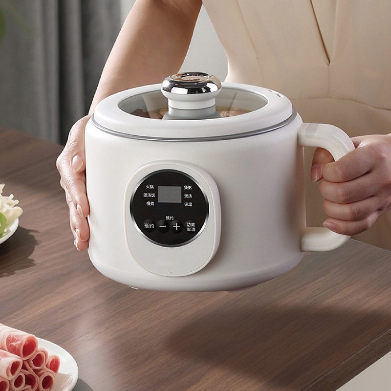2L スマート電気調理鍋予約炊飯器ノンスティックフライパン多機能寮麺鍋鍋 450 ワット