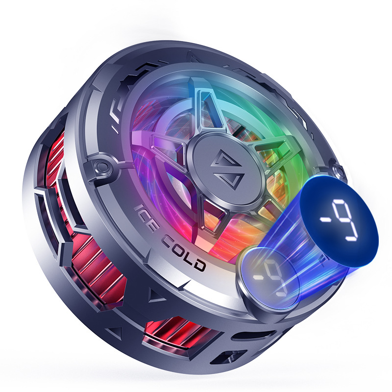 2IN1 ユニバーサルポータブル磁気クリップ半導体電話クーラーデジタルディスプレイ RGB ライト冷却ファン Iphone サムスン Xiaomi