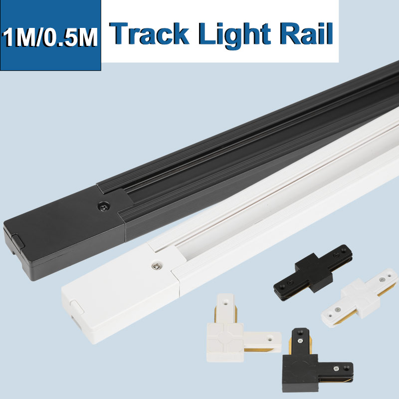 1 メートル 0.5 メートル LED トラックライトレール 2 ワイヤー通電レールスポットライト Led トラックランプ衣料品店ホーム照明レールスポットライト