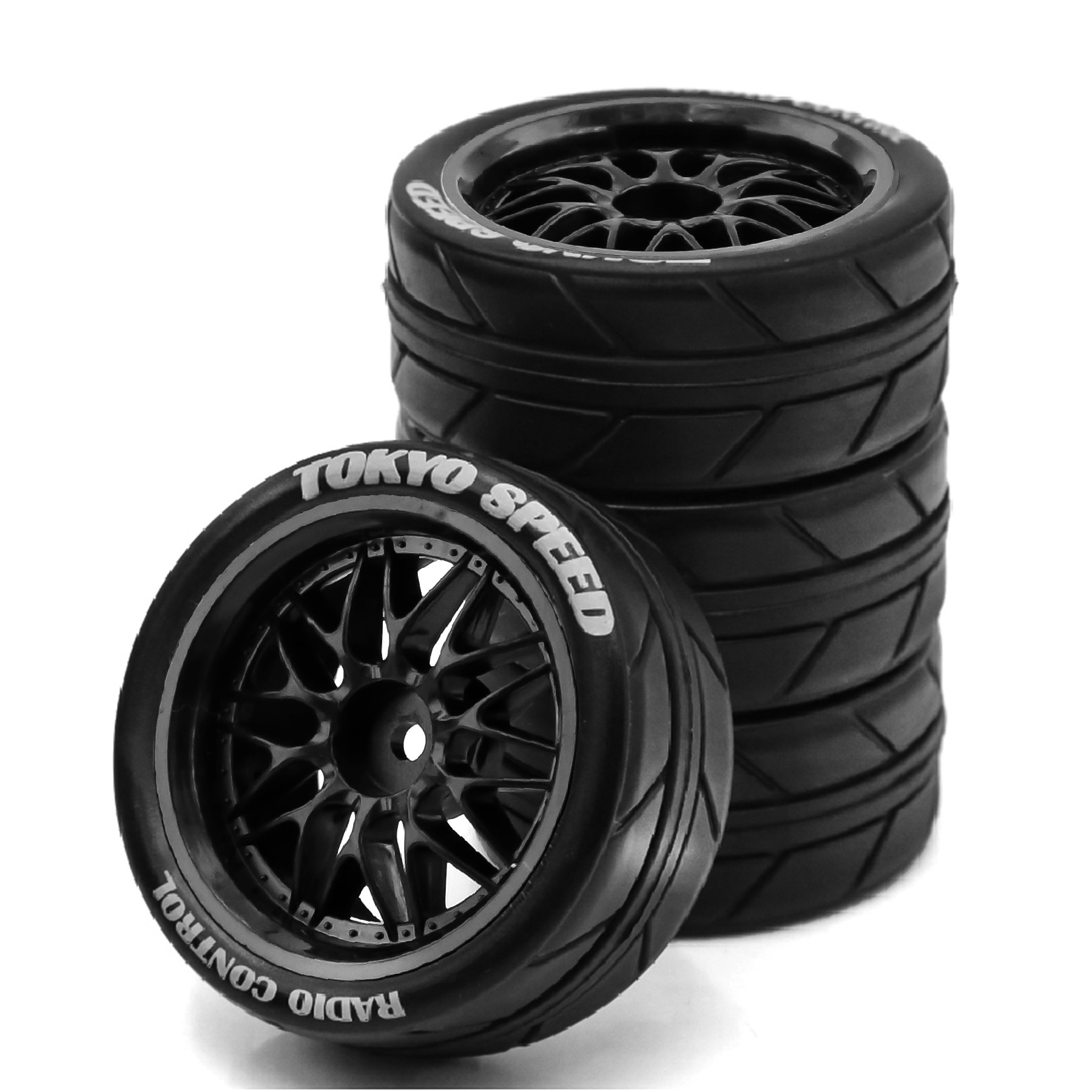 1/10 ラリータイヤとプラスチックドリフトホイール 12 ミリメートル六角 RC オンロードタイヤ 1:10 スケールストリートカータミヤ TT01 TT02 XV01 TA06 A959