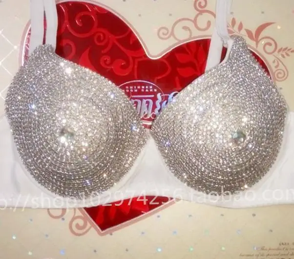 ナイトクラブパフォーマンスブラジャー光沢のあるステージ DJ ダンスラインストーンカバー女性光沢のあるトップスダンス