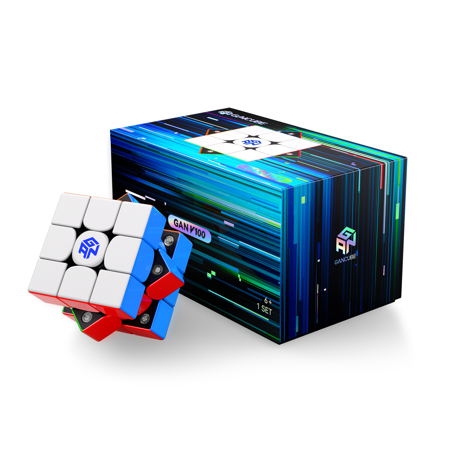 GAN V100 リニアモーターカー 3X3X3 マジックキューブステッカーレス 3x3 スピードキューブパズルおもちゃ子供のギフト Magico Cubo GAN キューブリニアモーターカー