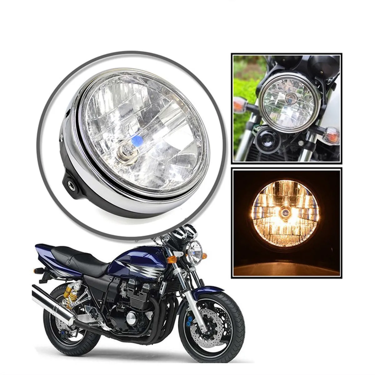 7 "8" オートバイラウンドランプユニバーサルヘッドライトヘッドランプ 12V 35 ワットホンダ Cb400 Cb500 CB1300 Hornet 250 600 900 Vtec Vtr