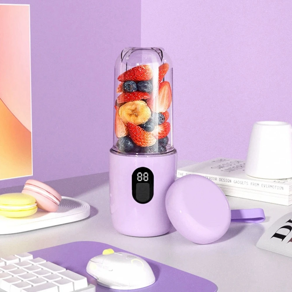 蓋付きポータブルブレンダー 500 ミリリットル充電式ワイヤレスオレンジジューサー 16 ステンレスブレード USB スムージー野菜果物ミキサー