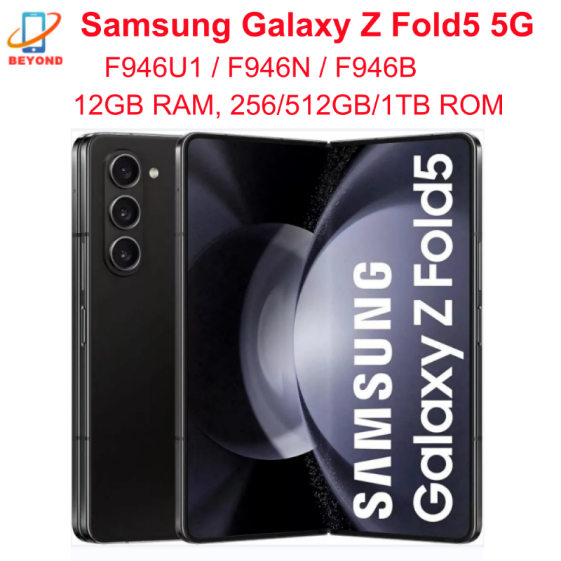 Samsung Galaxy Z Fold 5 Fold5 5G F946B F946U1 F946N オリジナル 7.6 "AMOLED 12GB 256/512GB ROM Snapdragon NFC 99% 新しい携帯電話