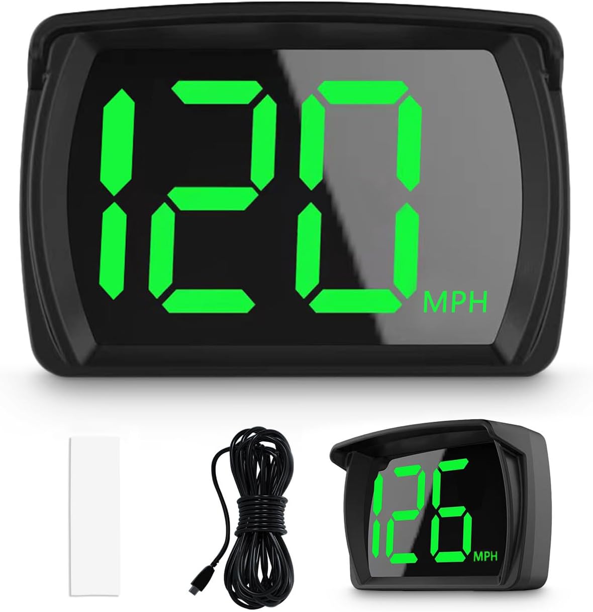 車の GPS HUD ヘッドアップディスプレイユニバーサルデジタルスピードメータープロジェクター Kmh/Mph ビッグフォントスピードメーターディスプレイ USB ケーブルプラグ
