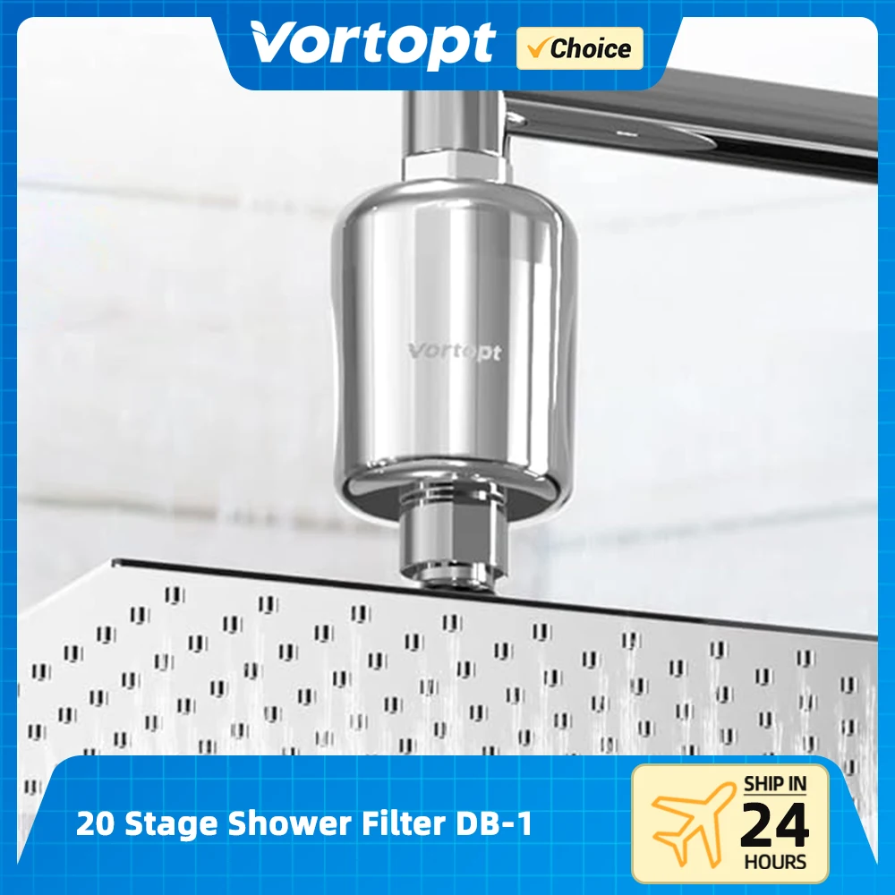 Vortopt 20 段階シャワーフィルター DB-1 硬水用シャワーヘッドフィルターフッ化塩素、重金属、沈殿物不純物を除去