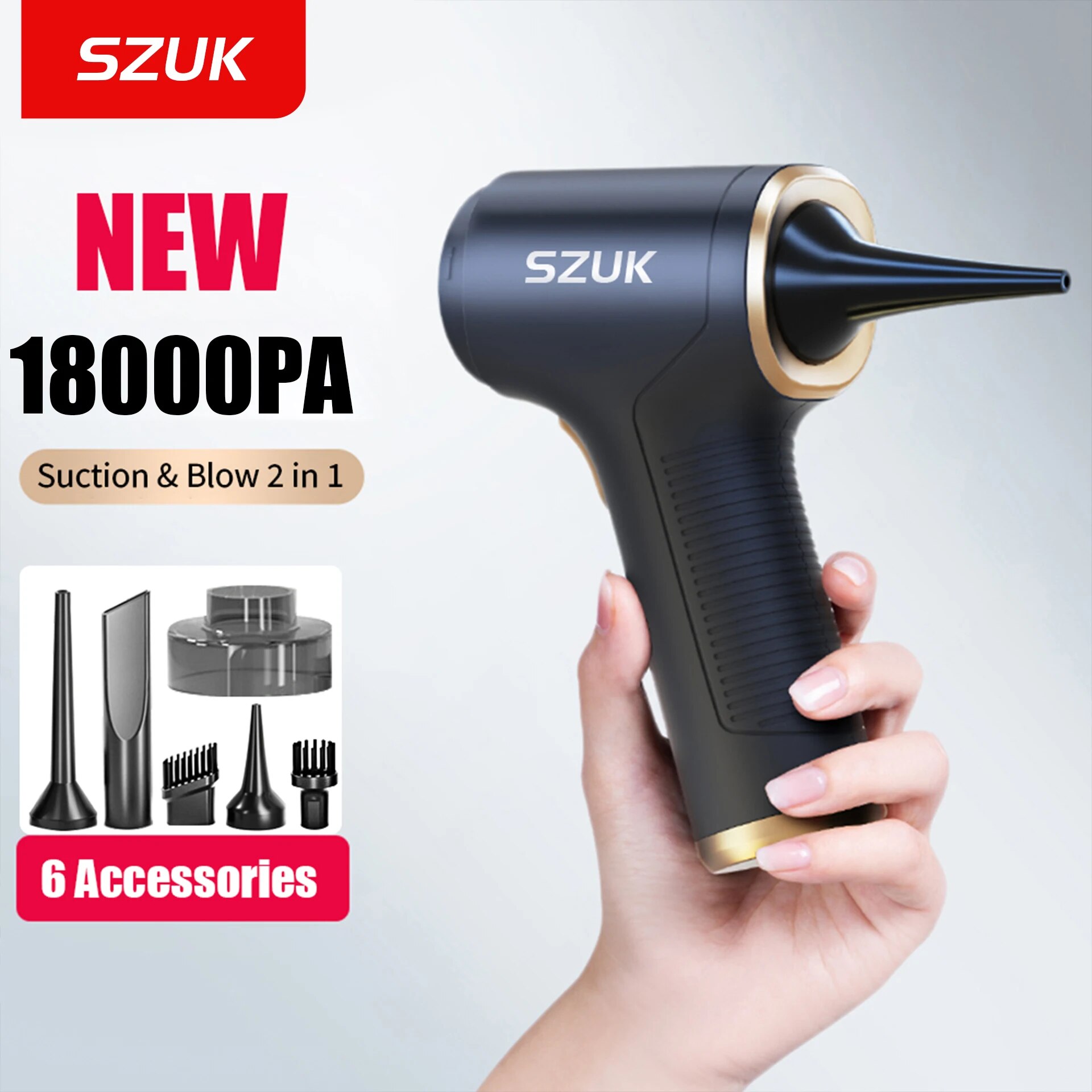SZUK 18000PA 車掃除機ミニポータブルダスターハンドヘルド掃除機家電強力なワイヤレス掃除機