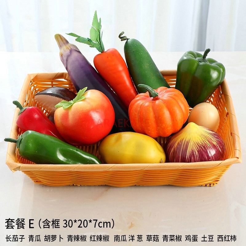 1セット模擬野菜小道具、偽唐辛子、白菜、キュウリ、ナス、モデル撮影、キャビネットサンプル装飾