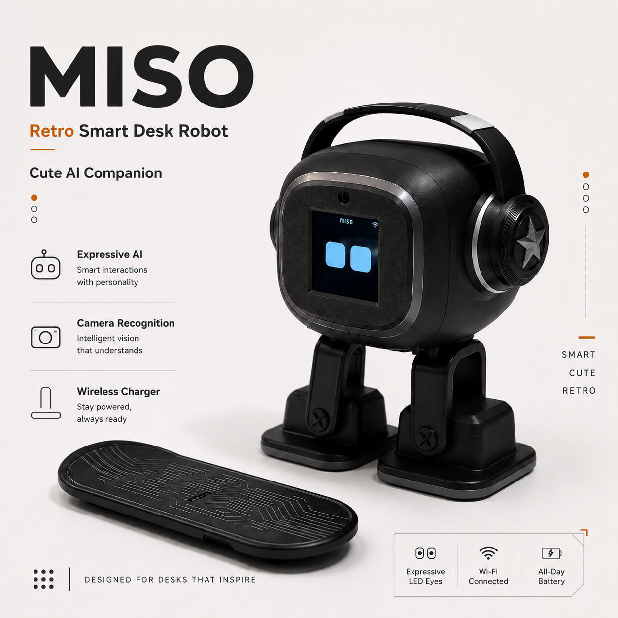 エモAIロボット |音声制御、感情的インタラクション、スマートチャットボット、カメラ認識、歌
