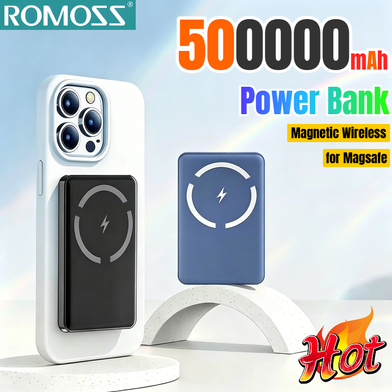 ROMOSS 50000mAh 磁気ワイヤレスパワーバンク充電器 Magsafe 高速充電外部スペアバッテリー iPhone Samsung Huawei 用