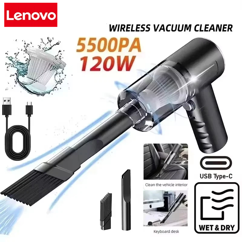 レノボ 120 ワット 2 in1 ワイヤレス掃除機高強力なデュアル使用ポータブル大吸引家庭用車の掃除機 2900000PA