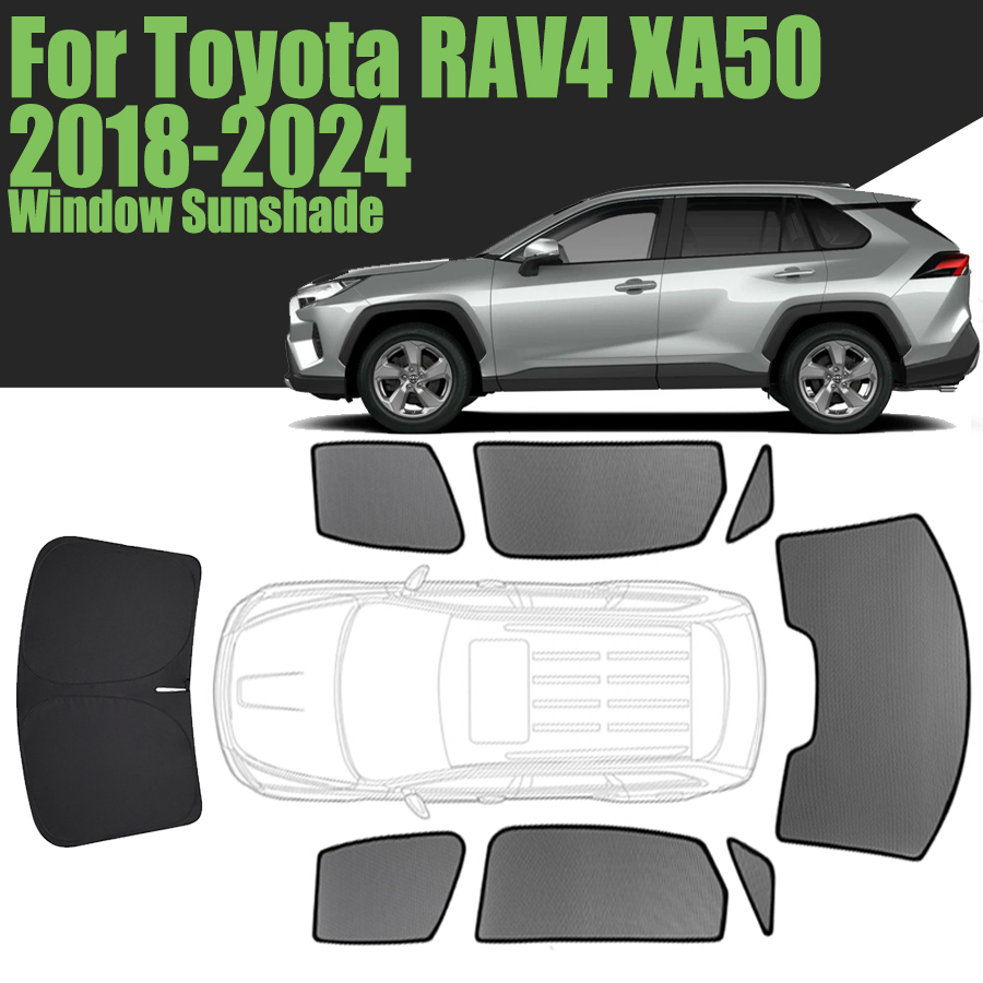 カスタム車のウィンドウサンシェードトヨタ RAV4 XA50 2018-2024 磁気カーテンメッシュフロントガラス 2019 2020 2021 2022 2023