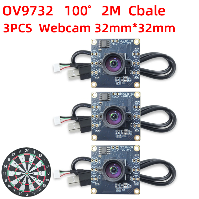 OV9732 1MP HD 720P 100 ° レンズ 3 個 USB カメラモジュール、自動ダーツスコアリングシステムおよび ATM に最適