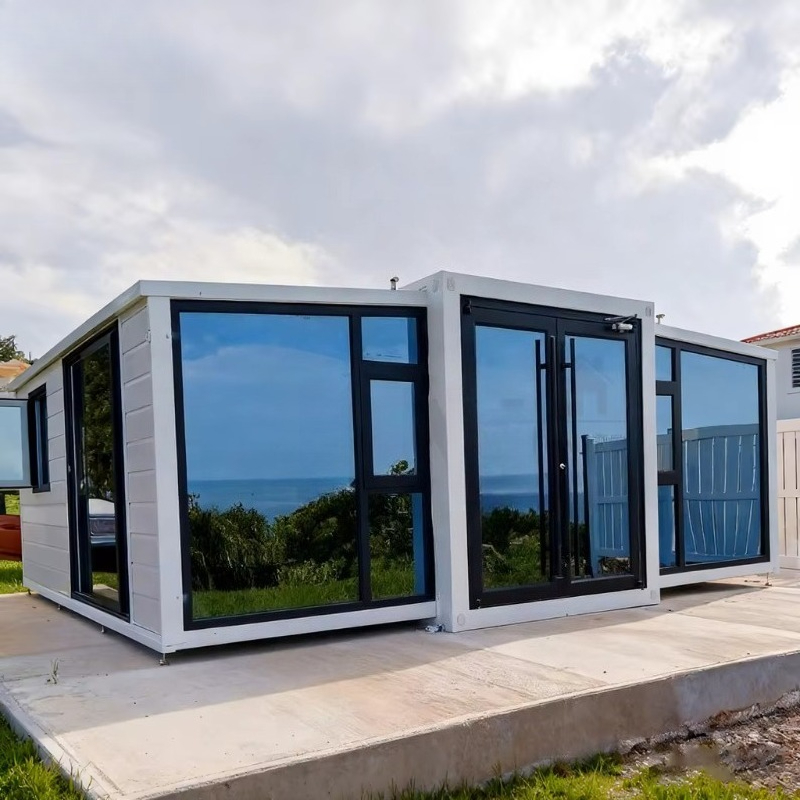 Luxury Glass Wall Expandable Container Villa Home 40ft 20ft Modern Design with Bathroom Toilet 2-3 Bedrooms Tiny House