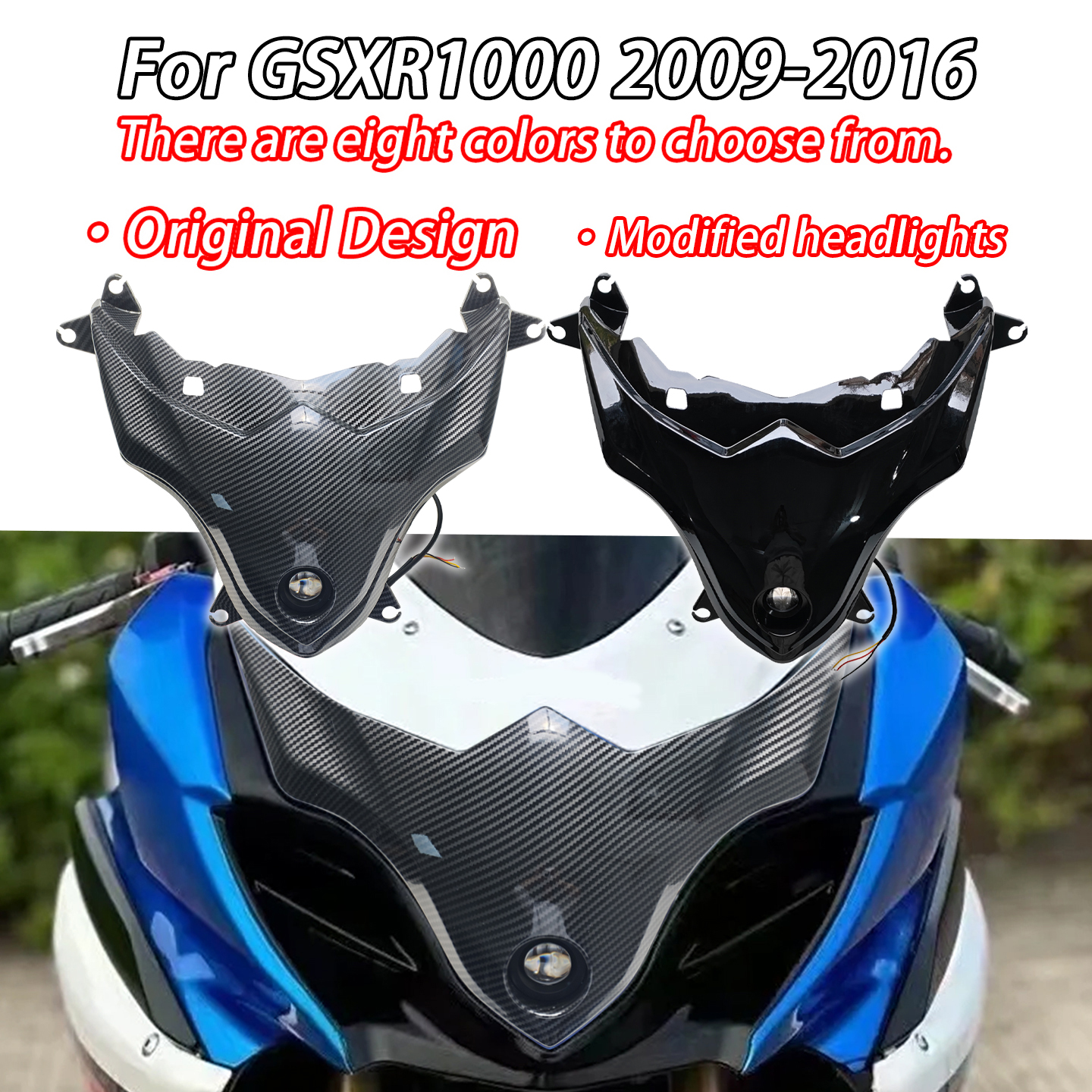 スズキ GSXR1000 K9 GSXR 2009-2016 オートバイ部品フロントヘッドライト統合ハイビームとロービームオールインワンヘッドランプアセンブリ