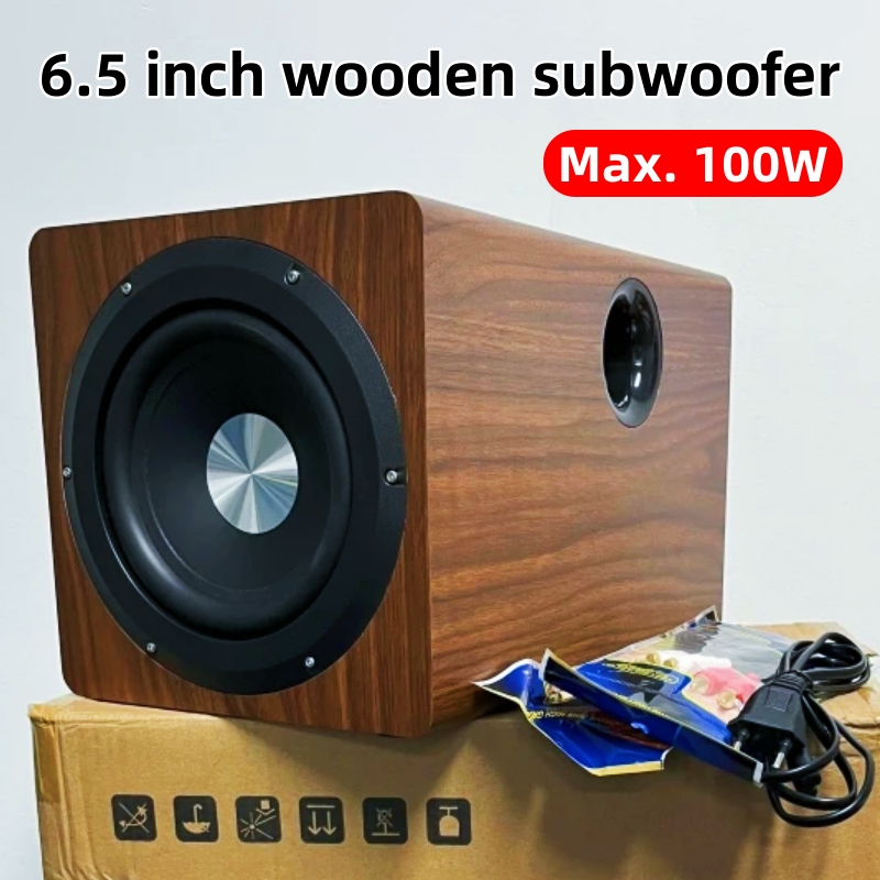 Ibass SU650D 100 ワットハイパワーサブウーファーホームシアターハイファイ低音 6.5 インチ木製アクティブサブウーファー 110 V-220 V ワイド電圧