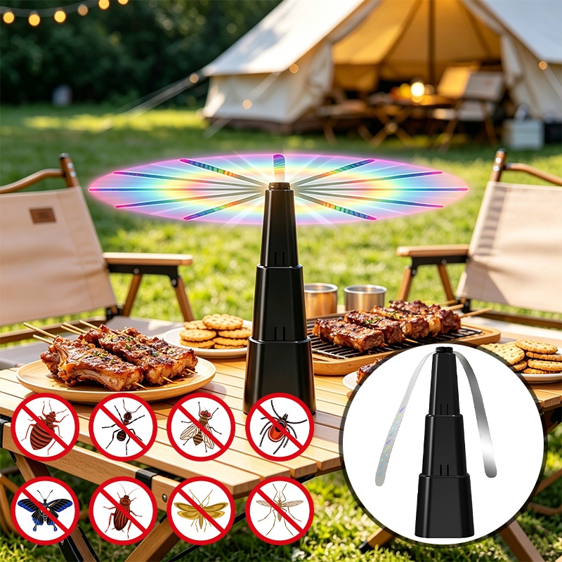 テーブル用フライファン 蚊テーブル害虫キラー 驚きのハエファン ハエ抑止力 家庭用 ピクニック BBQ 電池式フライファン