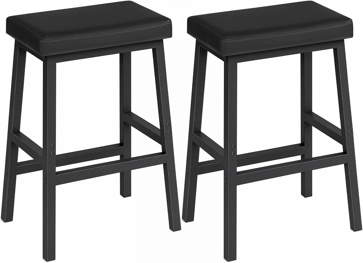 バースツール、バーチェア2脚セット、カウンター高さバースツール、キッチンカウンター用24インチバースツール、PU布張りキッチンスツール