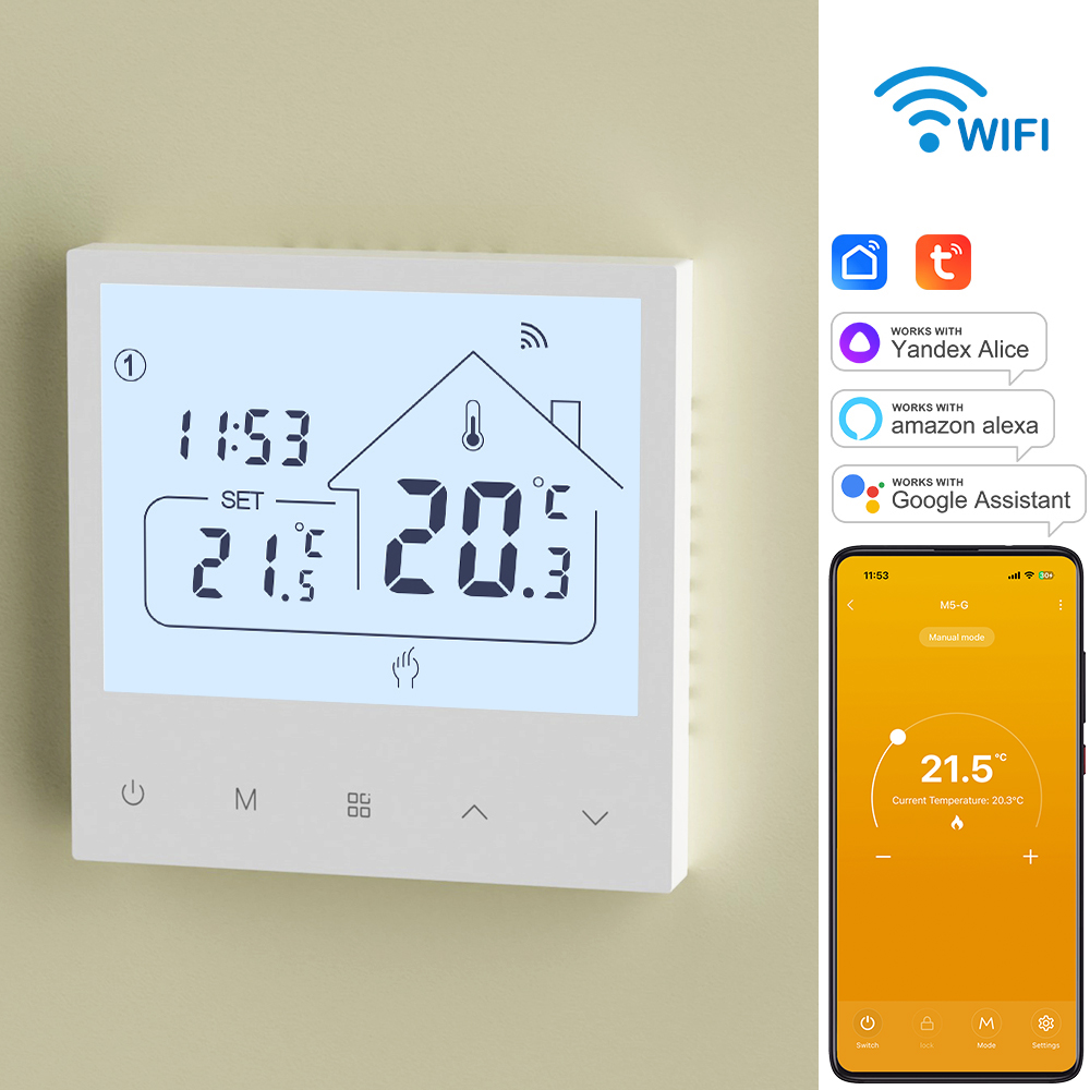 WiFi サーモスタット電気/水床/ガスボイラー加熱温度コントローラー Google ホーム Alexa アリスで動作します