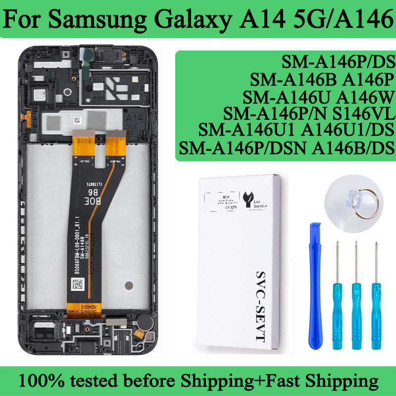 SM-A146B A146P A146U A146W プレミアム液晶サムスンギャラクシー A14 5G ディスプレイタッチスクリーンデジタイザパネルアセンブリサムスン A146