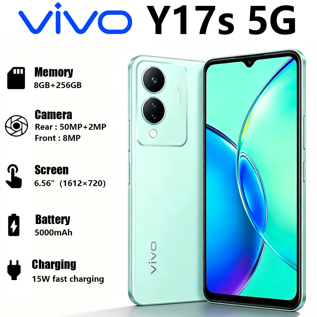 VIVO Y17s 5G 格安携帯電話 6.56 インチ大画面 5000mAh バッテリー 50MP メインカメラデュアル SIM ゲーミングスマートフォングローバルバージョン