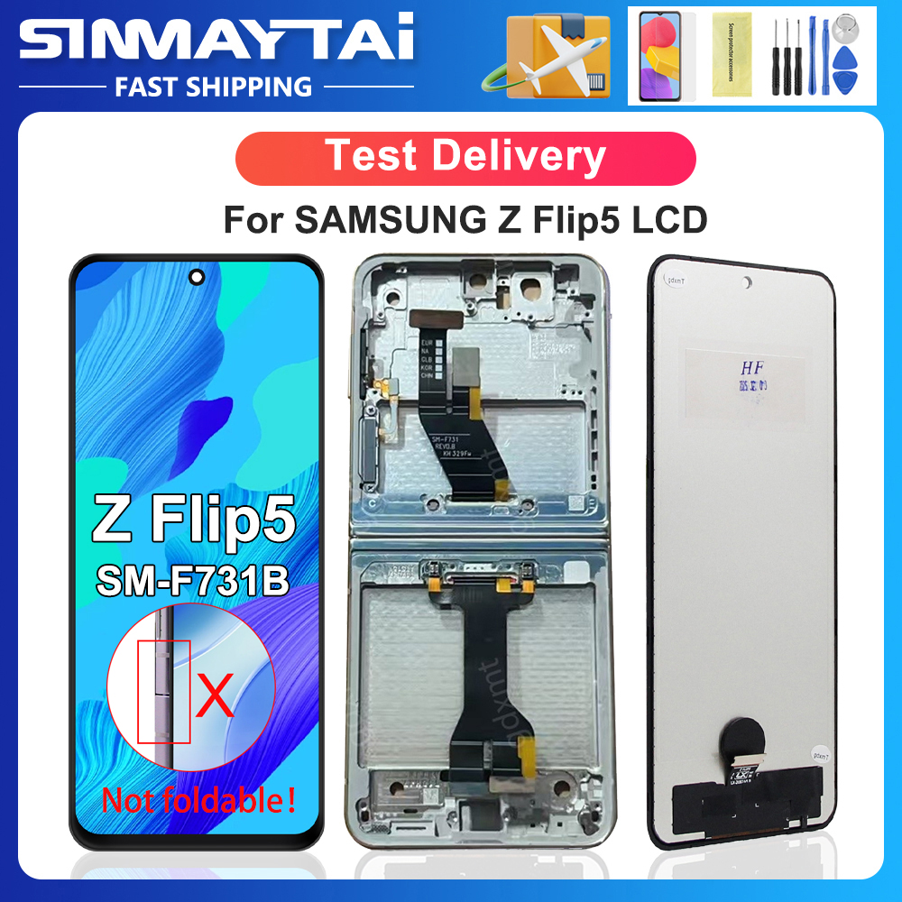 Z Flip5 5 グラムサムスン Z フリップ 5 SM-F731B F731U F731W F731N 液晶ディスプレイタッチスクリーンデジタイザアセンブリの交換用にテスト済み