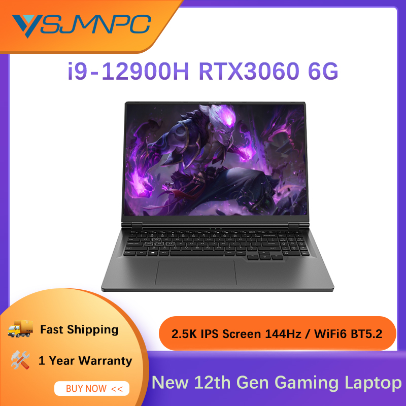 新しい 12 番目のゲーミングラップトップ 16.1 インチインテル i9-12900H NVIDIA RTX 3060 6G Windows11 2.5K IPS スクリーン 144Hz RGB キーボード WIFI 6 BT5.2