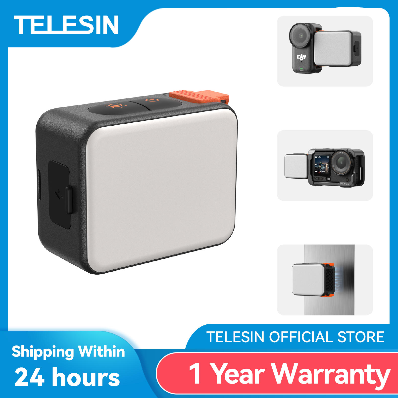 TELESIN 磁気クイックリリースフィルライトミニ防水 Selfie ライト DJI OSMO アクション 6 DJI ナノミニ Selfie ライト