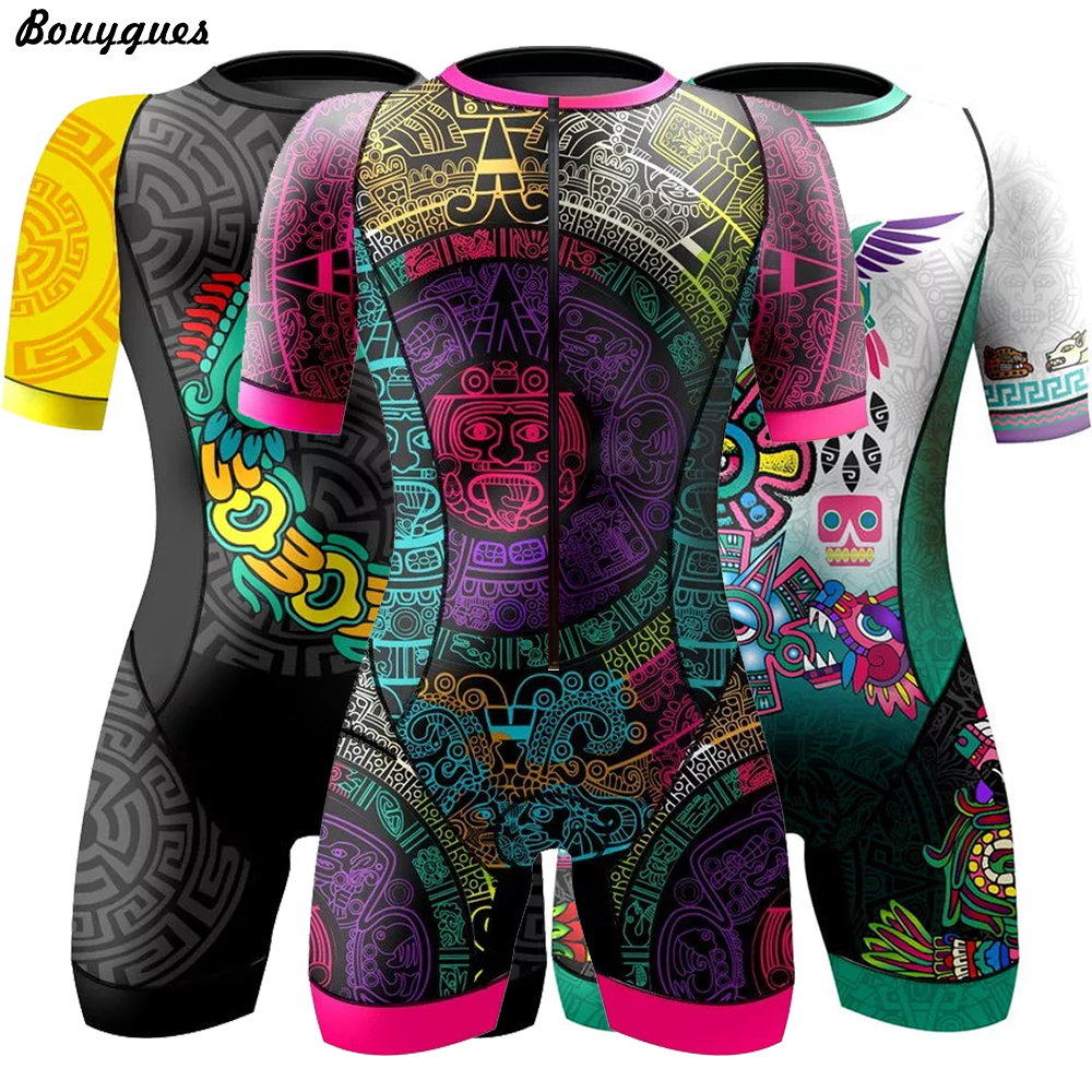 メキシコ男性女性プロフェッショナル服半袖サイクリングスキンスーツセット Conjunto Feminino Ciclismo ジャンプスーツキット