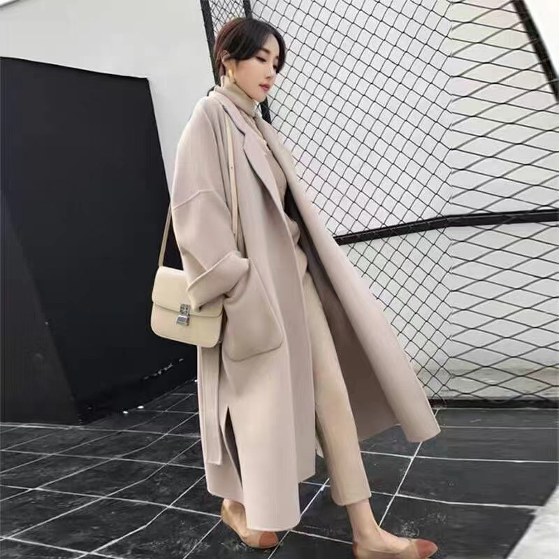 ヘベスタイル肥厚ウールコート女性のミッドレングス両面人気韓国バージョン秋冬ファッションアウター