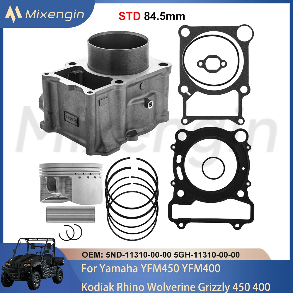 84.5mm 421cc Motorcycle Engine cylinder piston gasket kit for Yamaha Kodiak Rhino Wolverine Grizzly 450 400 YFM450 YFM400 03-25