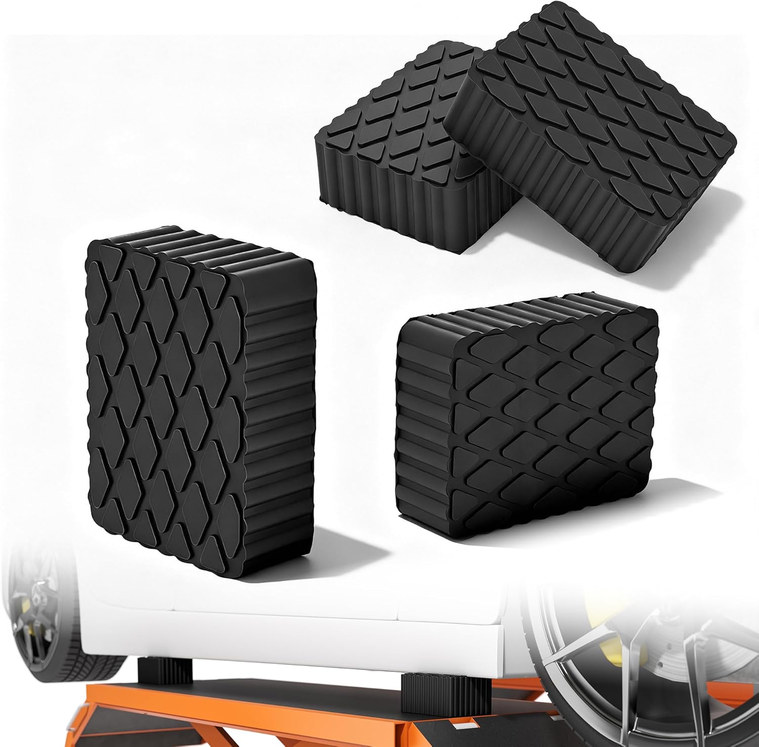Blocker Jack Pad Car Lift Rubber Jack Pad Shock-Absorbing Support For Car Jacks Lifting Equipment Elastic Blocks Accessories