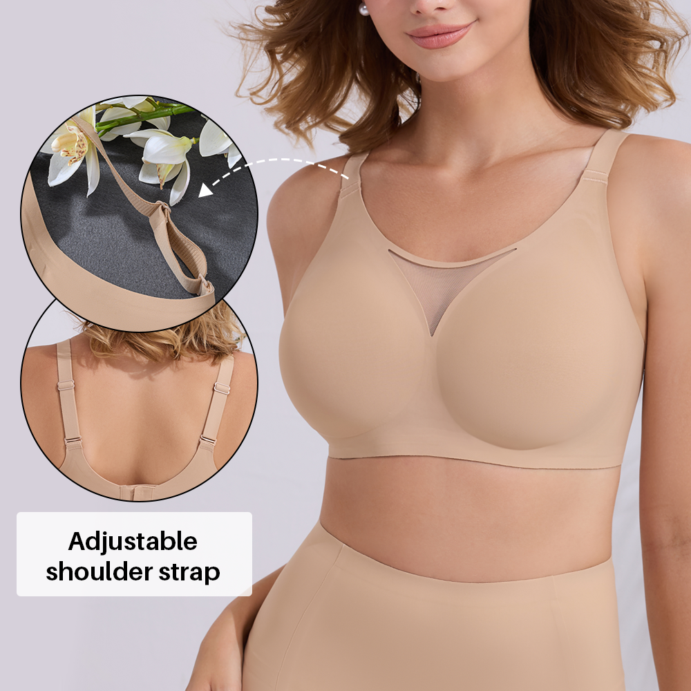 女性のシームレスなブラジャーレディース薄型スタイルソフト取り外し可能なパッドブラジャーワイヤレス下着快適なランジェリー 3 列調節可能なストラップ