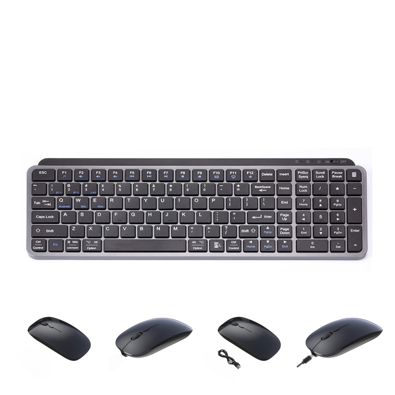 充電式シザースイッチキーボードとワイヤレスマウスのコンボ、USB充電スリムキーボードマウスセット、オフィス、ホーム、ラップトップPC用