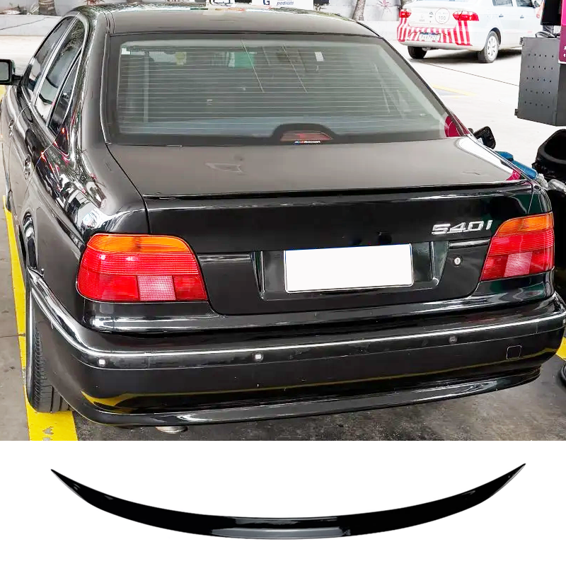 Bmw アクセサリー E39 5 シリーズ 525i 528i 530 540i 車のリアウイングトランクテールスポイラーリップゴム軟質プラスチックグロスブラック