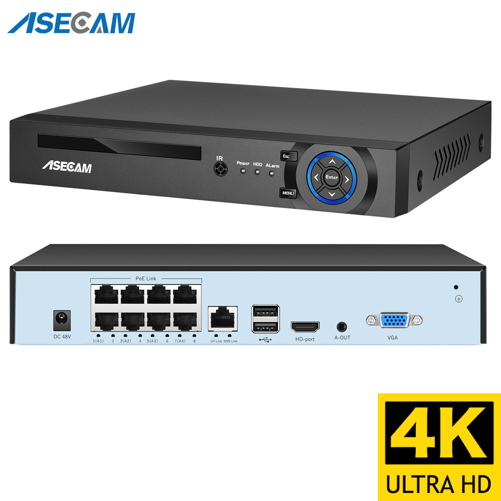 4k ウルトラ HD POE NVR ビデオレコーダー Onvif H.265 48V 顔検出 IP カメラ CCTV システム P2P ネットワークセキュリティ監視カメラ
