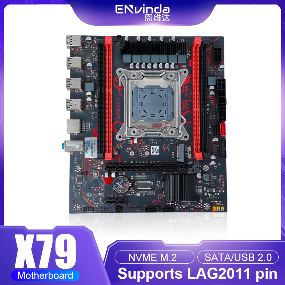ENVINDA X79 VG6 マザーボード LGA 2011 USB2.0 SATA3 サポート REG メモリ ECC およびプロセッサ Xeon E5 4DDR3 PCI-E NVME M.2