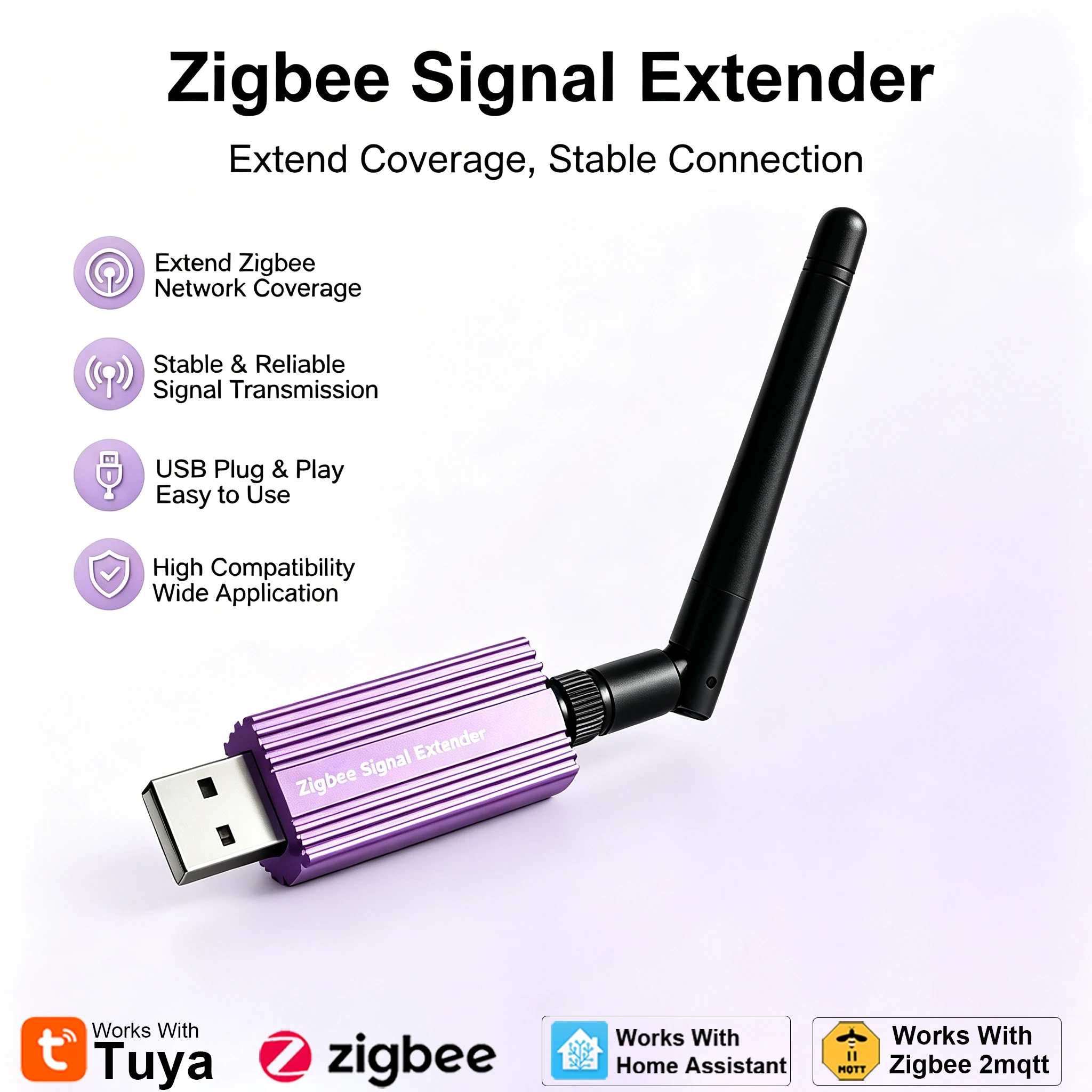 USB Zigbee 信号リピータ高利得アンテナレンジエクステンダースマートホームメッシュブースター互換 Tuya スマートライフホームアシスタント Z