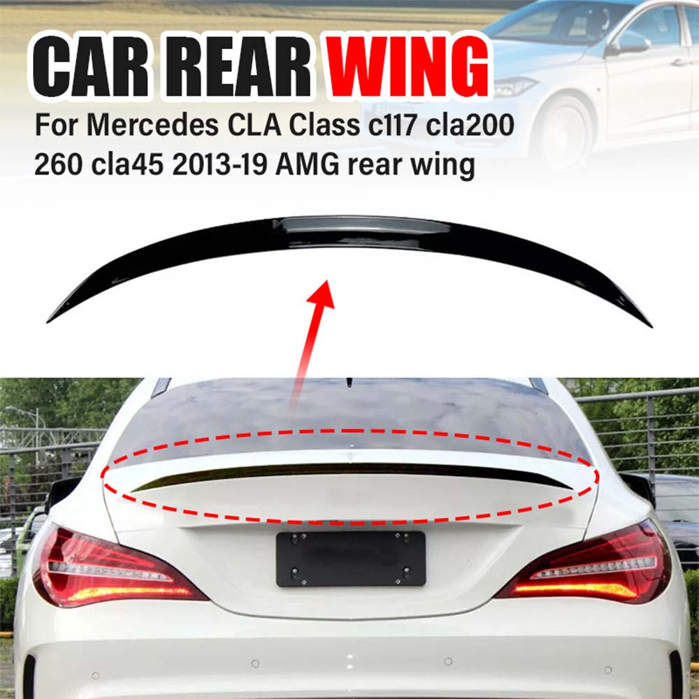 ブラックカーテールウィング、メルセデスベンツ Claクラス C117 Cla200 260 Cla45 2013-2019 Amg テールウィング、リアスポイラー用