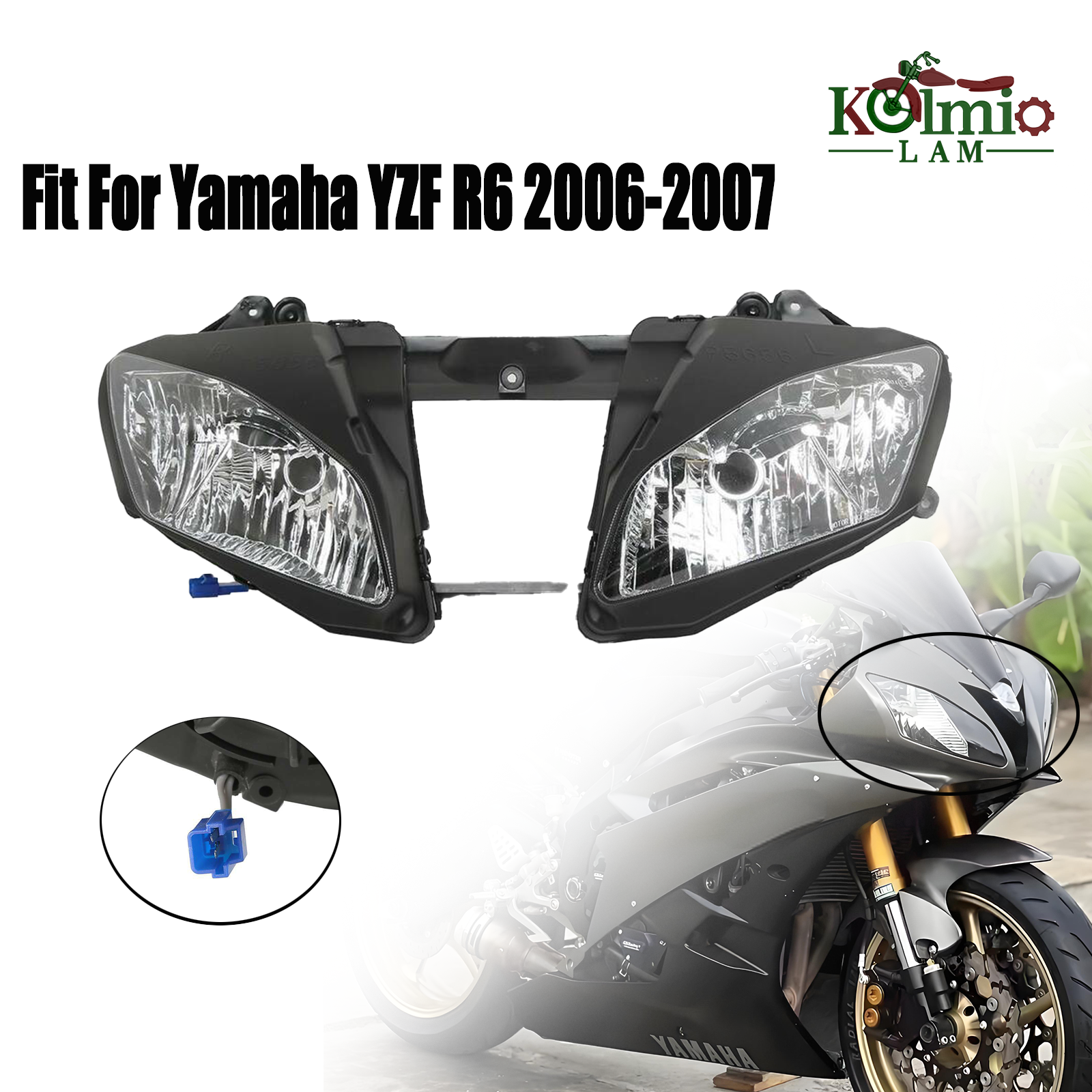 ヘッドランプヤマハ 2008 - 2016 YZF-R6 YZF R6 2009 2010 2012 2013 2014 2015 ヘッドライトオートバイヘッドライトアセンブリ