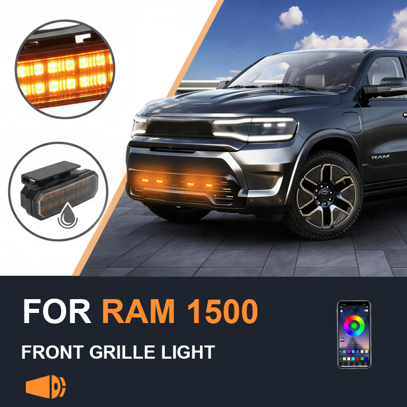 Ram 1500 専用センターグリッド小さな黄色ライトフロントグリルライト LED 装飾警告灯ピックアップ 12V