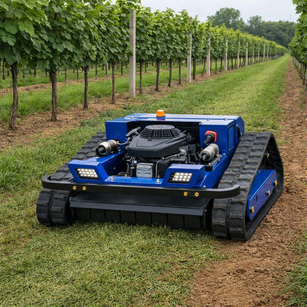 カスタマイズされたリモートコントロール工業用芝刈り機 - 4ストロークシンプルなデザインの自動小型クローラー商業農具