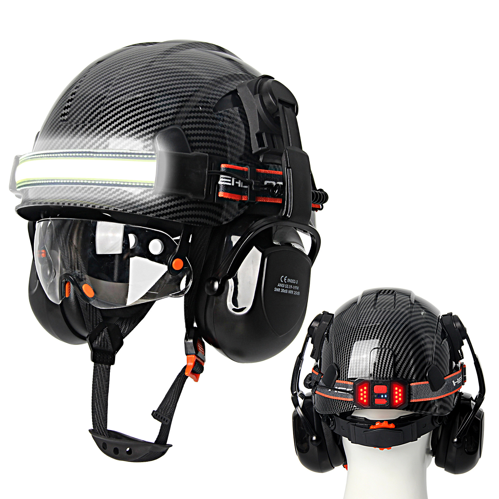 CE 建設安全ヘルメット内蔵ゴーグル Led ヘッドランプイヤーマフ ABS ハード帽子ヘッド軽量エンジニア作業キャップ AN