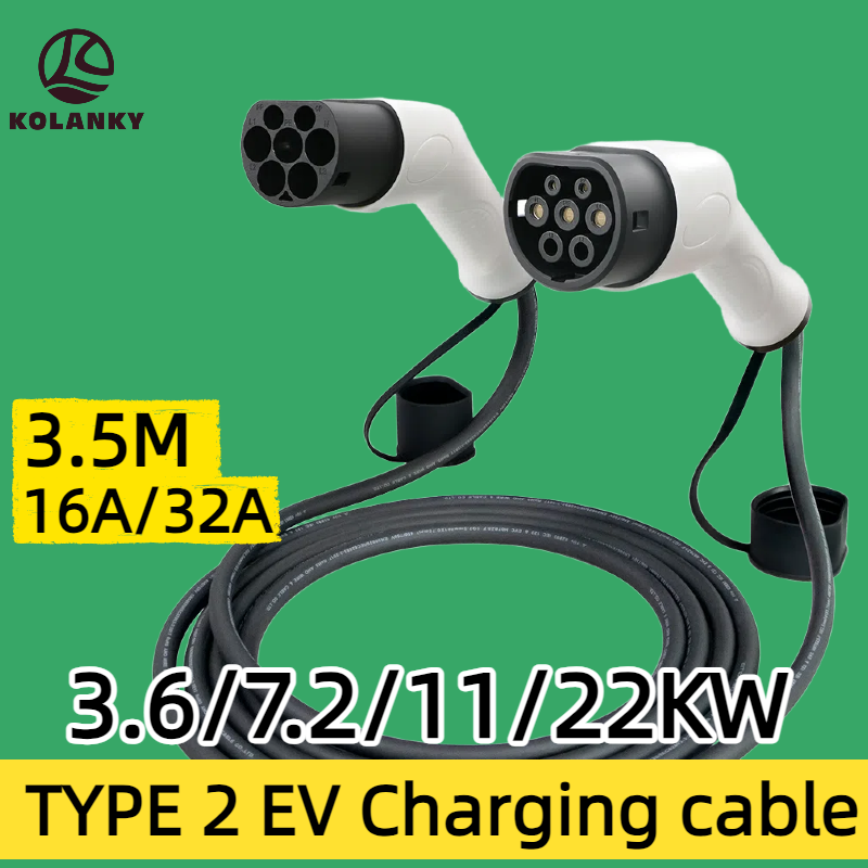 3.5 メートル Type2 オス Type2 女性ポータブル EV 充電延長ケーブル 3.6 7.2 11 22KW 1p 3p 電気自動車の充電器公共ステーション用