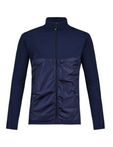 Made with a polypropylene and spandex blend, this jacket features a windproof layer on the front, making it ideal for running and cycling. Fully customizable.