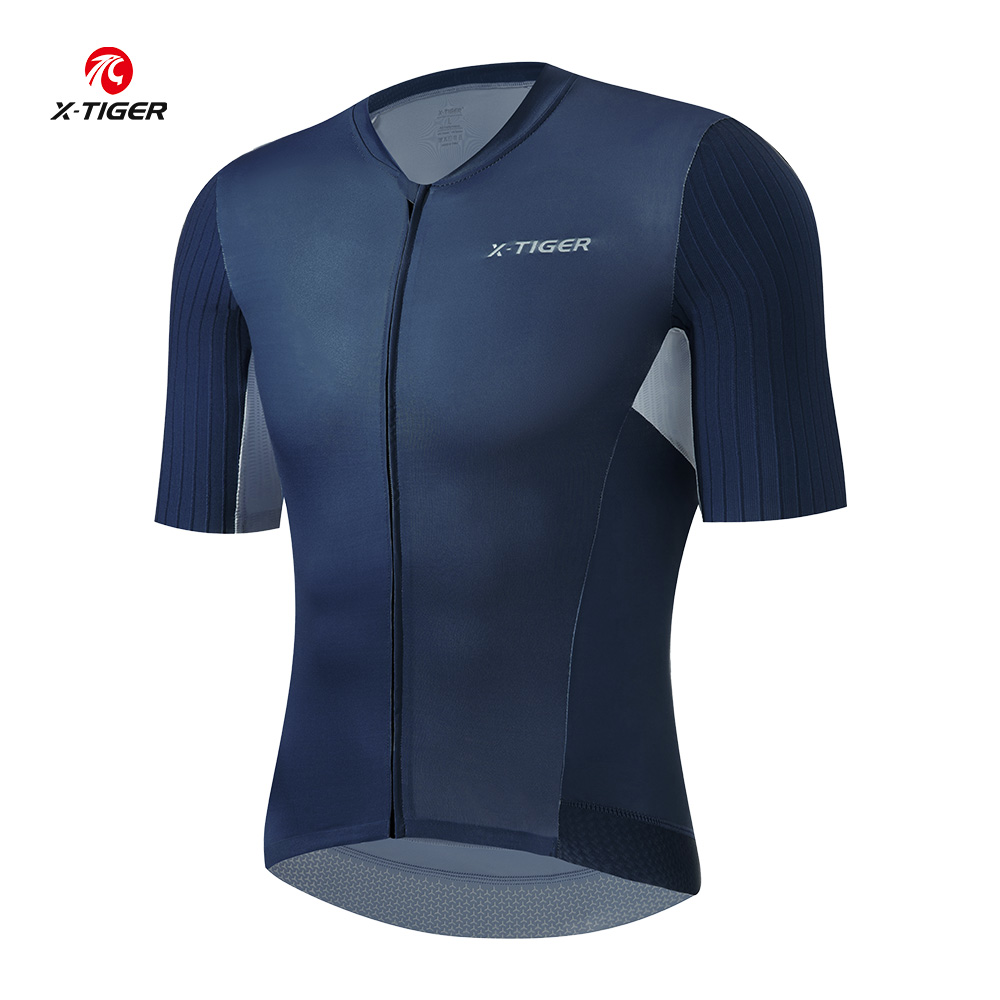 X-TIGER サイクリングジャージスポーツ通気性速乾ショートシャツスリム自転車服プロフェッショナルメンズ TMB ロードレースジャージ