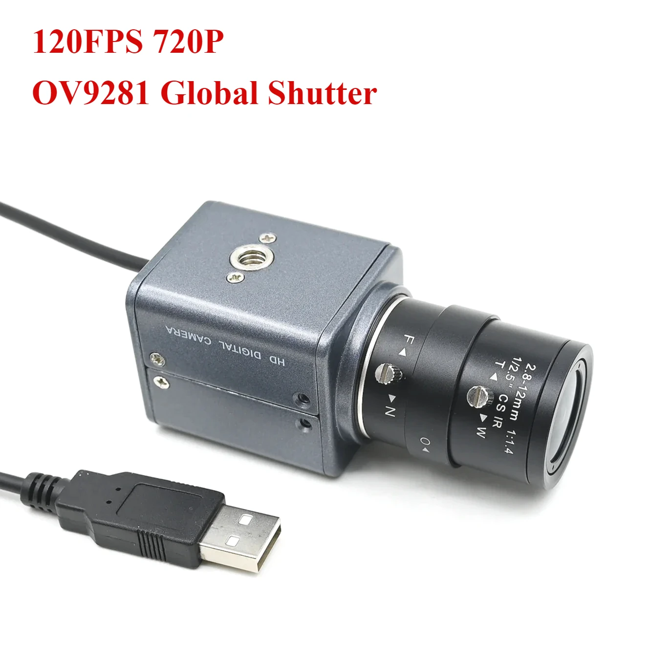 OV9281 120FPS グローバルシャッター 720P USB ケースカメラ、モノクロ、ゴルフシミュレーターウェブカメラ、5-50mm ズーム CS レンズ、高フレームレートキャプチャ