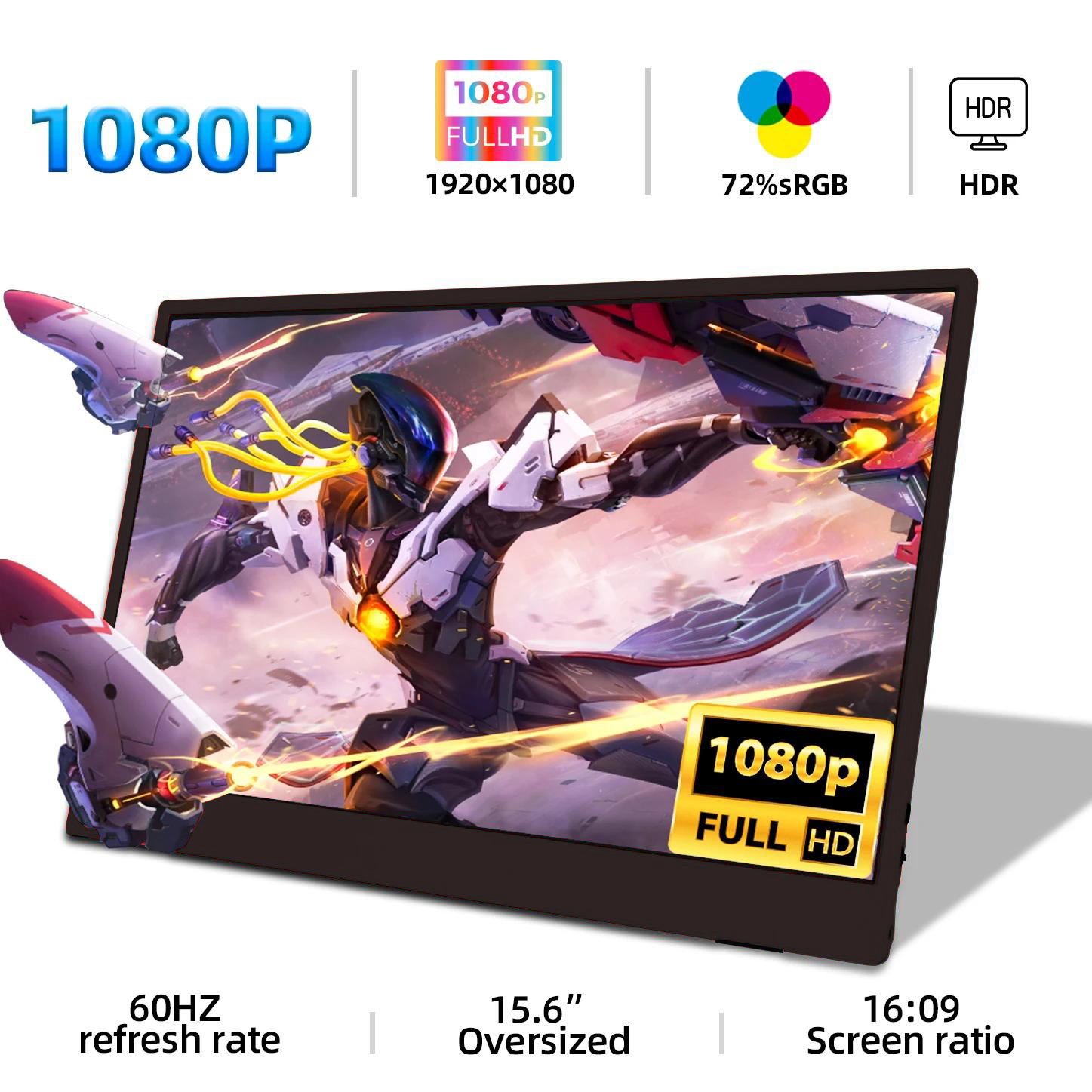 ZSUS 15.6 インチ 1920*1080 ポータブルモニター 1080P ラップトップ XBox PS4/5 スイッチ携帯電話 PC 拡張モバイル Motoror
